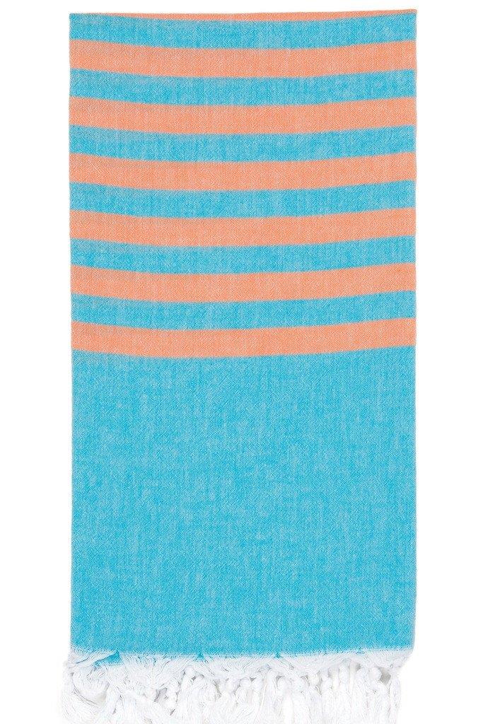Clara Hammam Beach Towel - Marine/Melon - Ailera 90x180cms