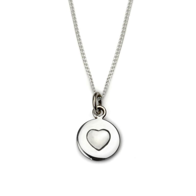 Sterling Silver - Love Circle Necklace - Silver Heart - Tales From The Earth - Presented In Pale Blue Gift Box