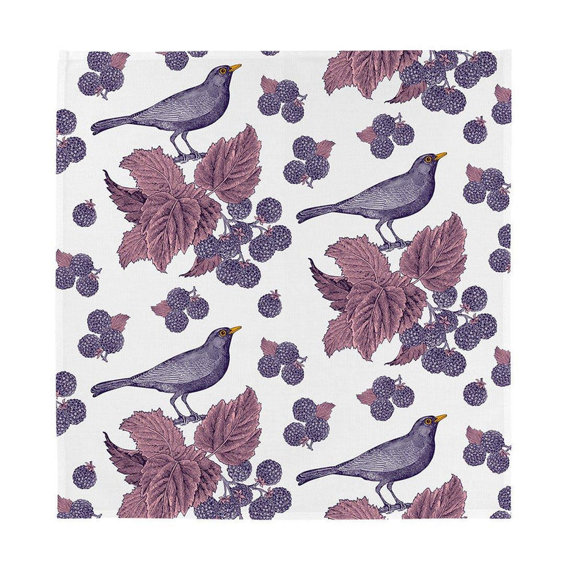 Thornback & Peel - 100% Cotton Napkins - Set of 4 - 45 x 45cms - Blackbird & Bramble