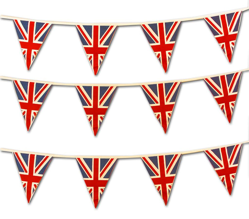 100% Cotton Bunting - Vintage Union Jack - 5m/15 Double Sided Flags - The Cotton Bunting Company