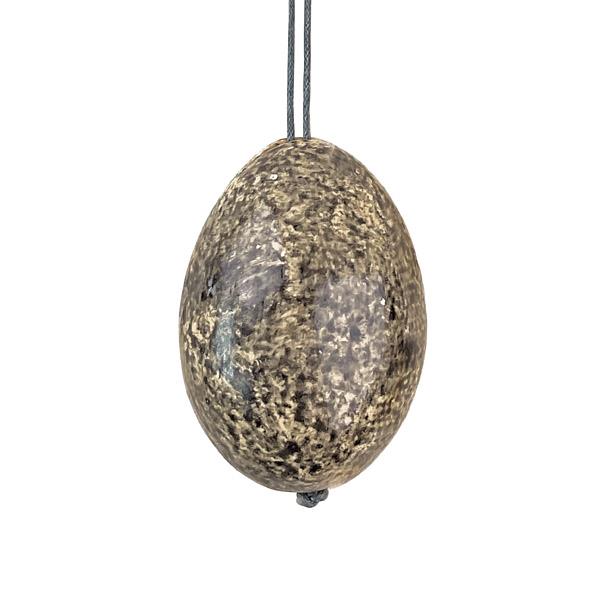 Medium Wooden Easter Egg - Curlew - Brown Speckled (65f) - East Of India - 6x4x4cms