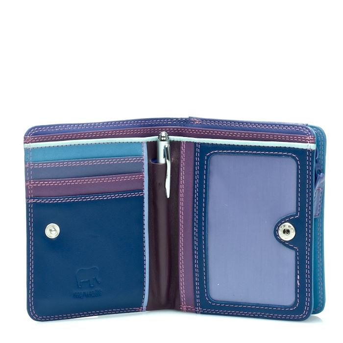 Leather Medium Wallet With Zip Around Purse 231 - MyWalit - Sweet Violet
