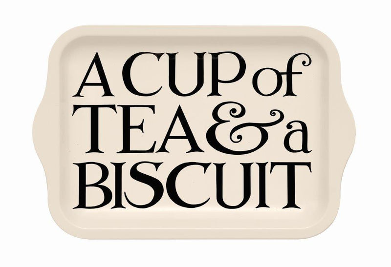 Emma Bridgewater - Small Rectangular Tin Tray - 24 x 16cms - A Cup Of Tea & A Biscuit