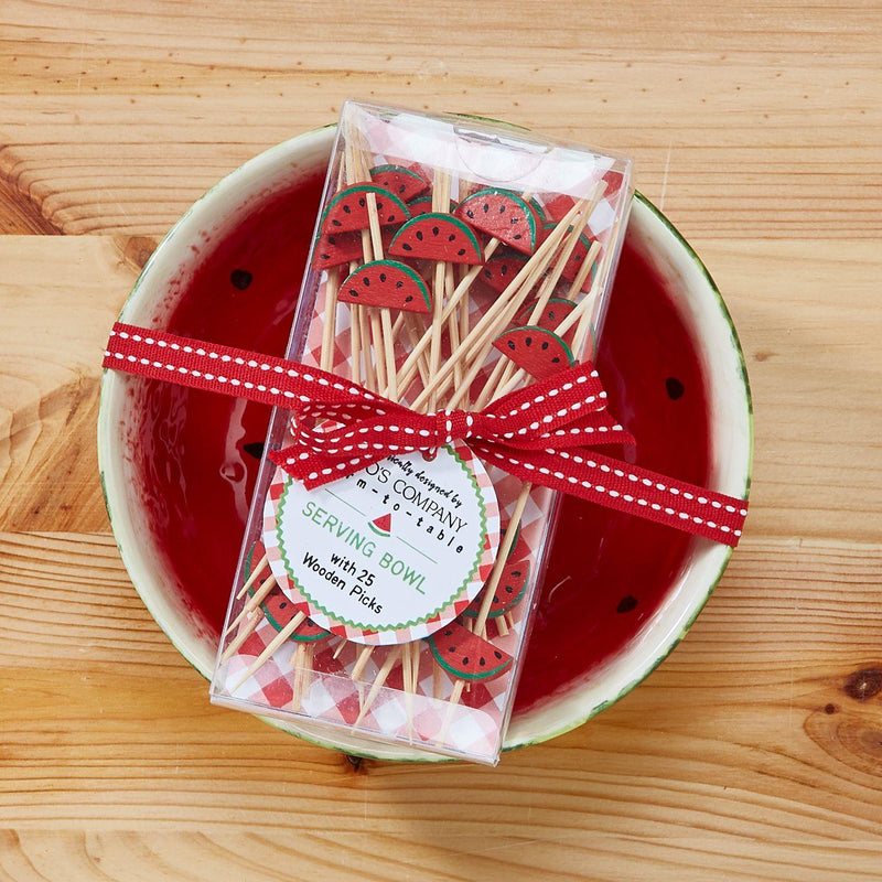 Watermelon Bowl & Tooth Picks - Two&