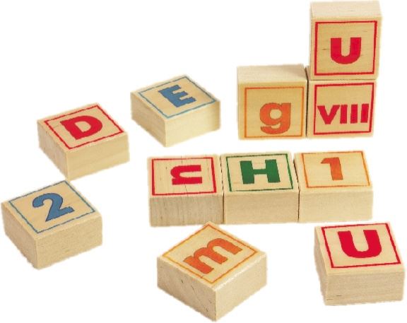 40 Alphabet, Number & Symbol Building Blocks - Wooden Toys by Bajo
