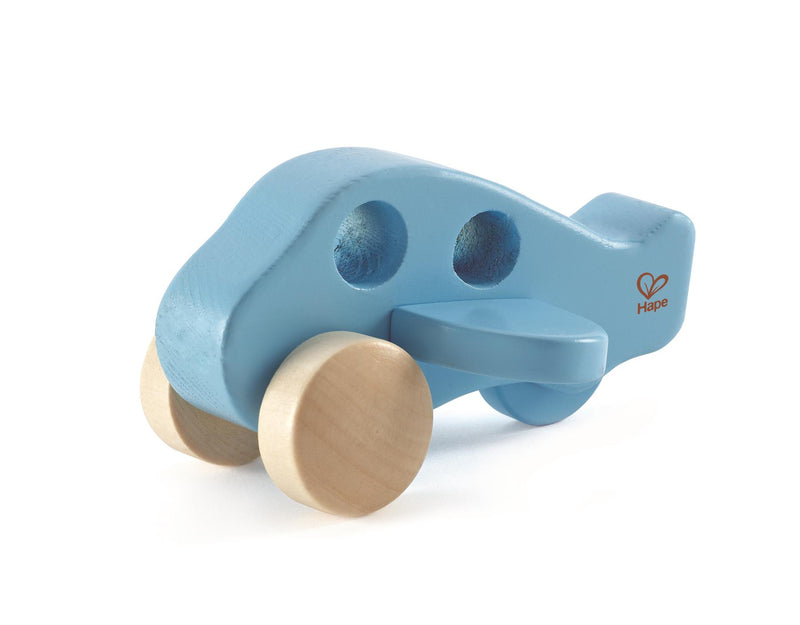Hape - Little Blue Plane - Wooden Push & Pull Along Airplane Toy