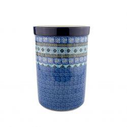 Kitchen Utensils Jar/Pot - Blue Mosaics - 20 x 14cms - 0169-1917X - Polish Pottery