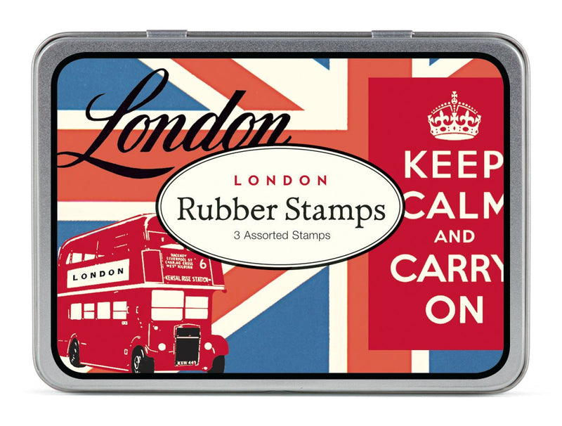 Cavallini - Tin of Rubber Stamps - London - Set of 3 Stamps