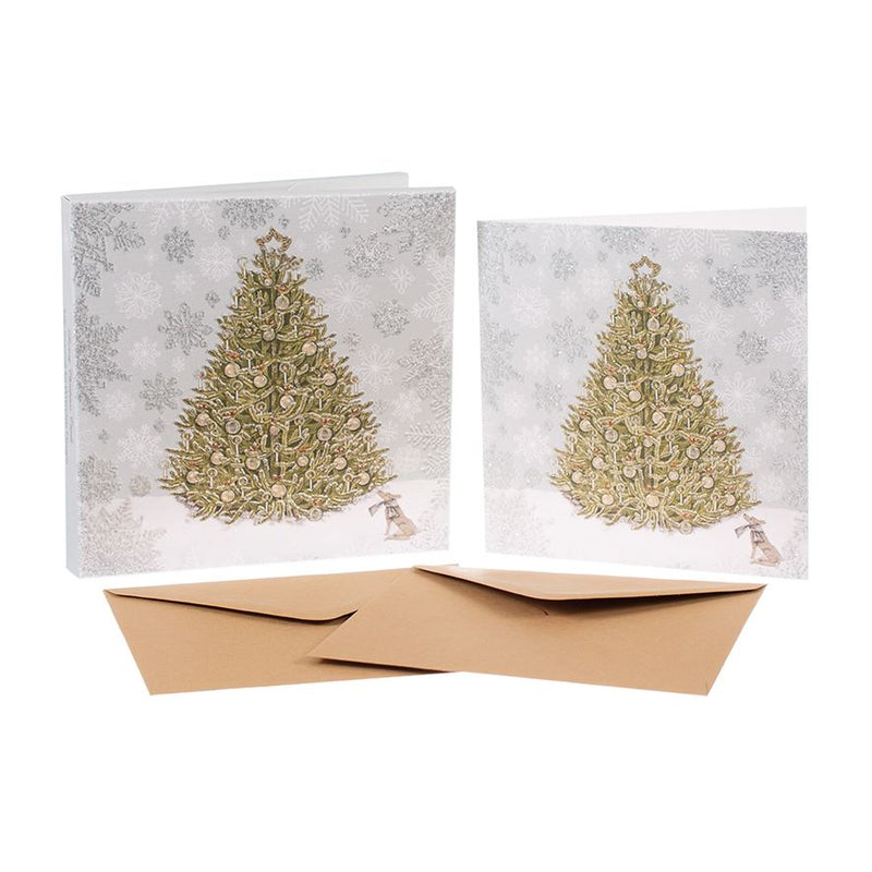 Christmas Tree  - Christmas Card Box Set - 8 Luxury Cards & Envelopes - Sally Swannell