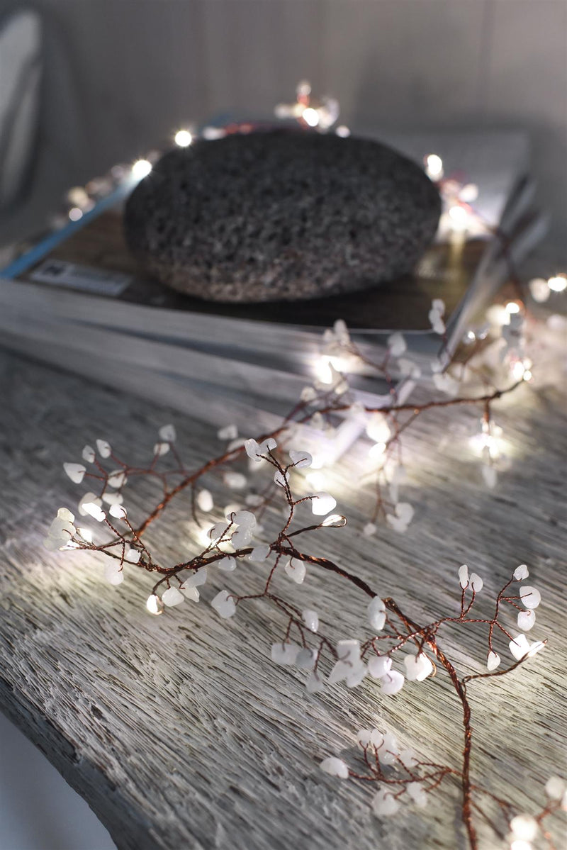 Gemstones Garland - White - 60 LED Indoor Light Chain With Transformer - Mains Powered