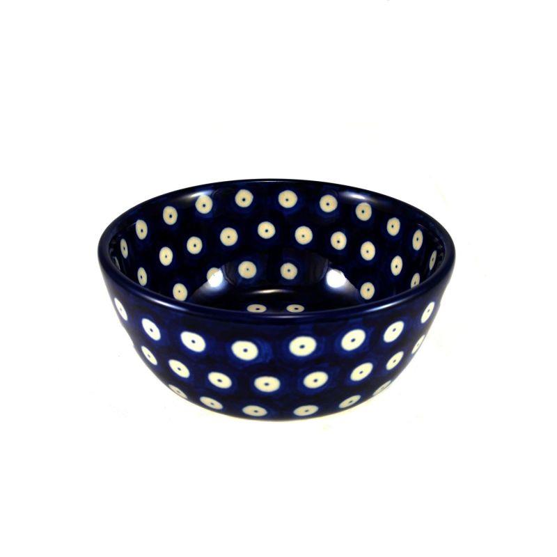 Nibble Bowl - Blue Eyes/Blue With White Spots - 12 x 5.5cms 0017-0070AX - Polish Pottery
