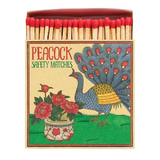 Peacock (B144) - 100 Luxury Safety Matches - Archivist