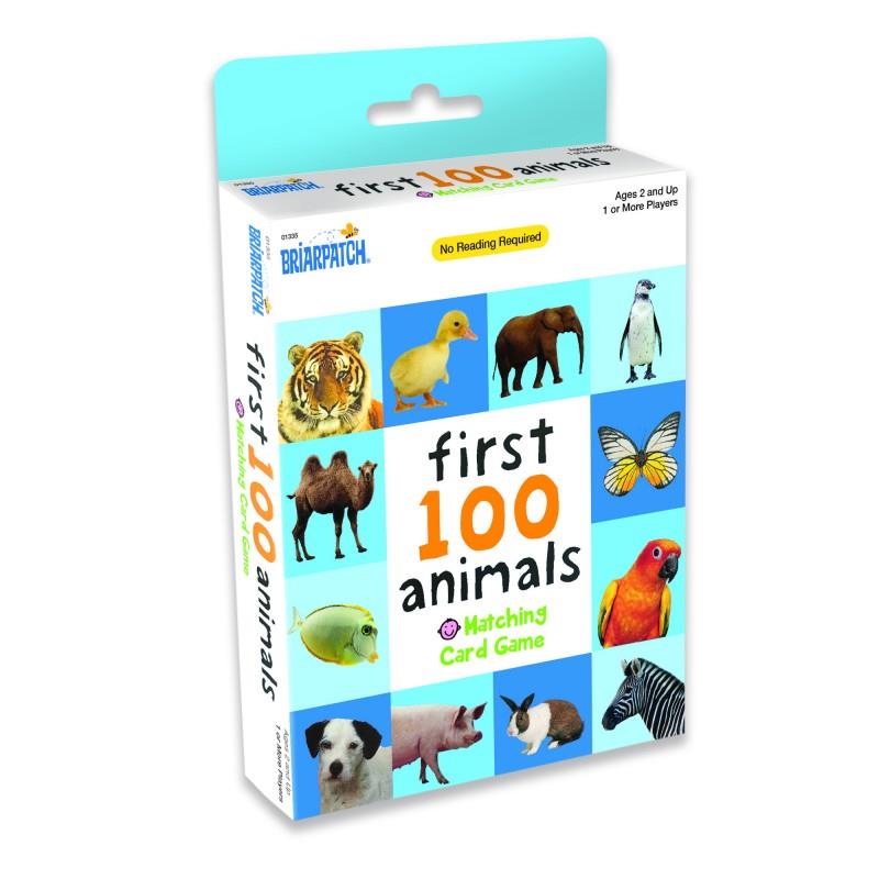 First 100 Words - Animals Card Game - Matching Card Game