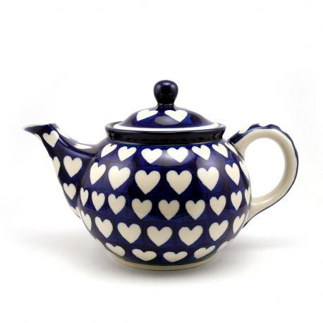 Medium Teapot - Hearts - 0.9 Litre - 0264-03575JX - Polish Pottery