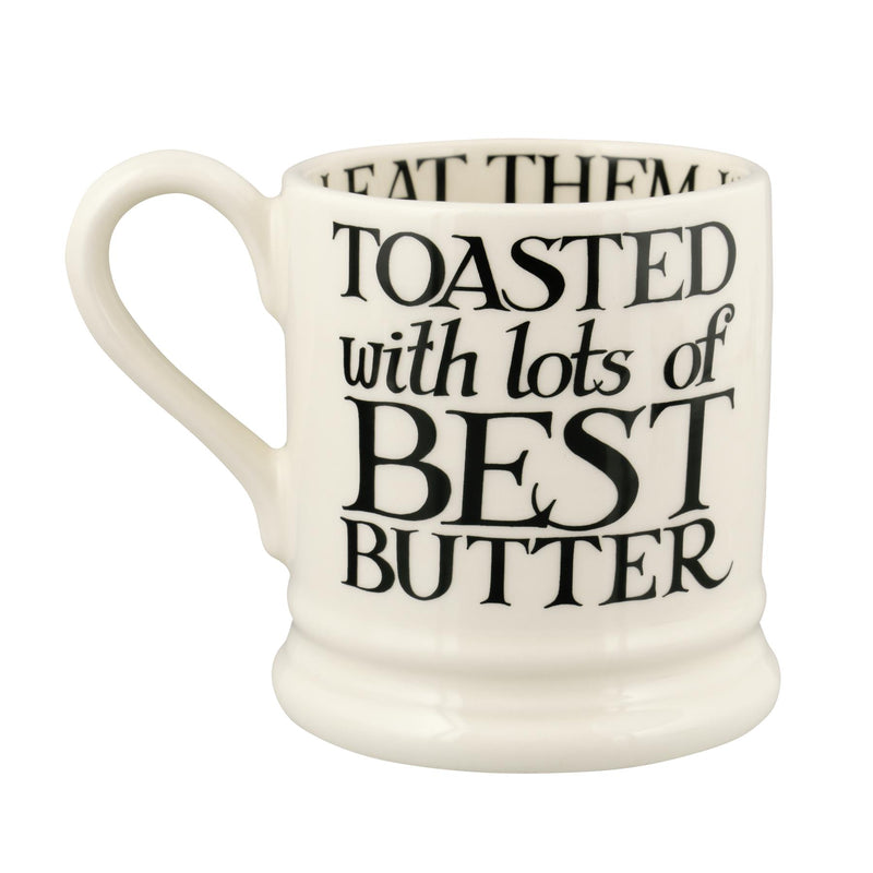 Emma Bridgewater - Half Pint Mug (300ml/1/2pt) - 9.3x8.2cms - Black Toast - Hot Cross Buns