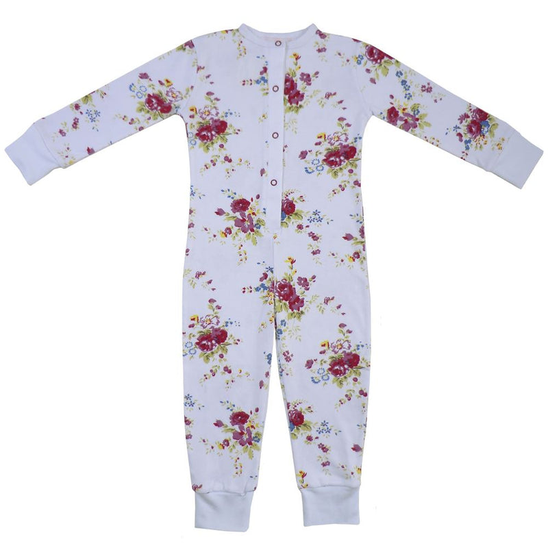 100% Cotton All-In-One/Onesie - Beautifully Soft - Floral - Powell Craft - Ages 2-7