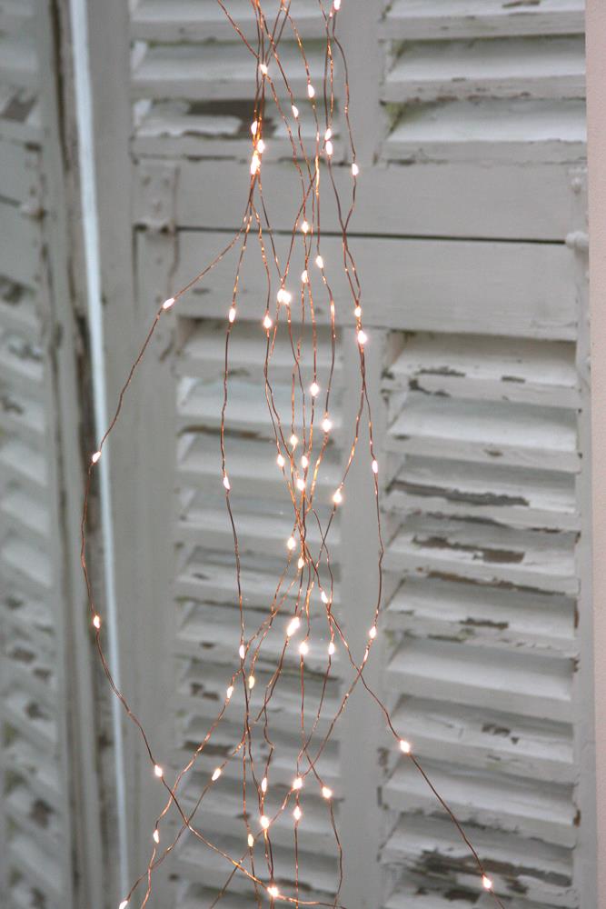 Cascade Light Chain - Copper - 200 LED Indoor/Outdoor Light Chain - Mains Powered