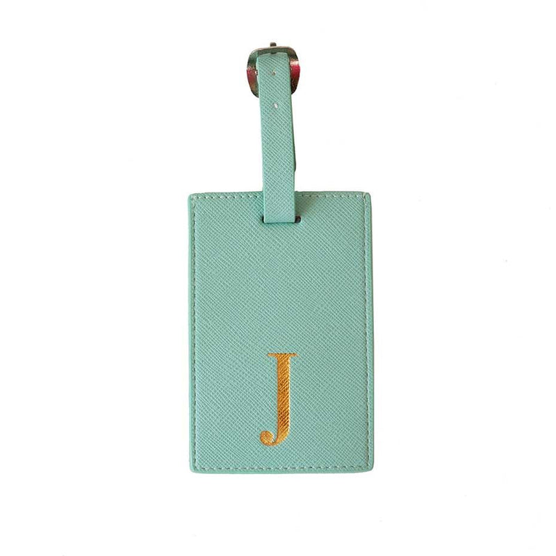 Bombay Duck - Monogrammed Alphabet Luggage Tag With Metallic Letter - A to Z