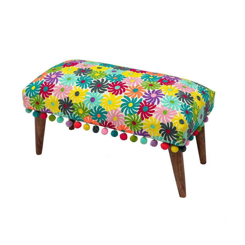 Bombay Duck - Multicoloured Pinwheels Embroidered Bench