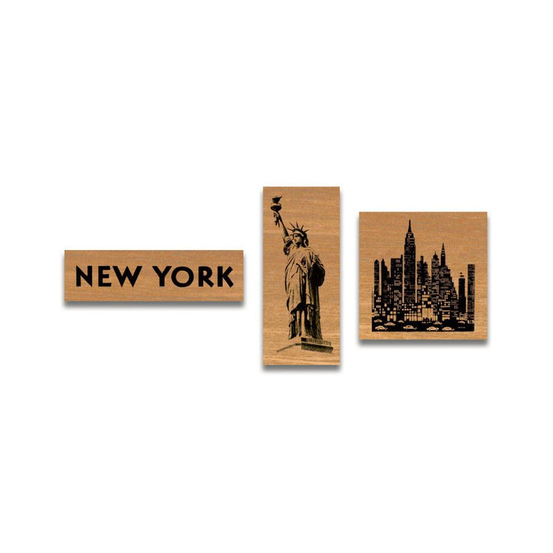 Cavallini - Tin of Rubber Stamps - New York City - Set of 3 Stamps