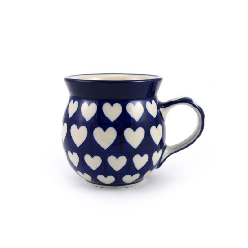 Small Round Mug - Hearts - 240ml - 0005-0375JX - Polish Pottery