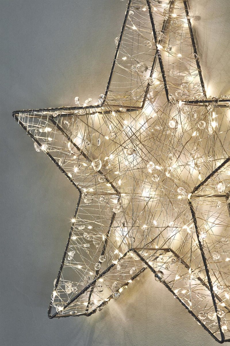 Silver Galaxy Star - Indoor/Outdoor LED Hanging Light - 2 Sizes Available