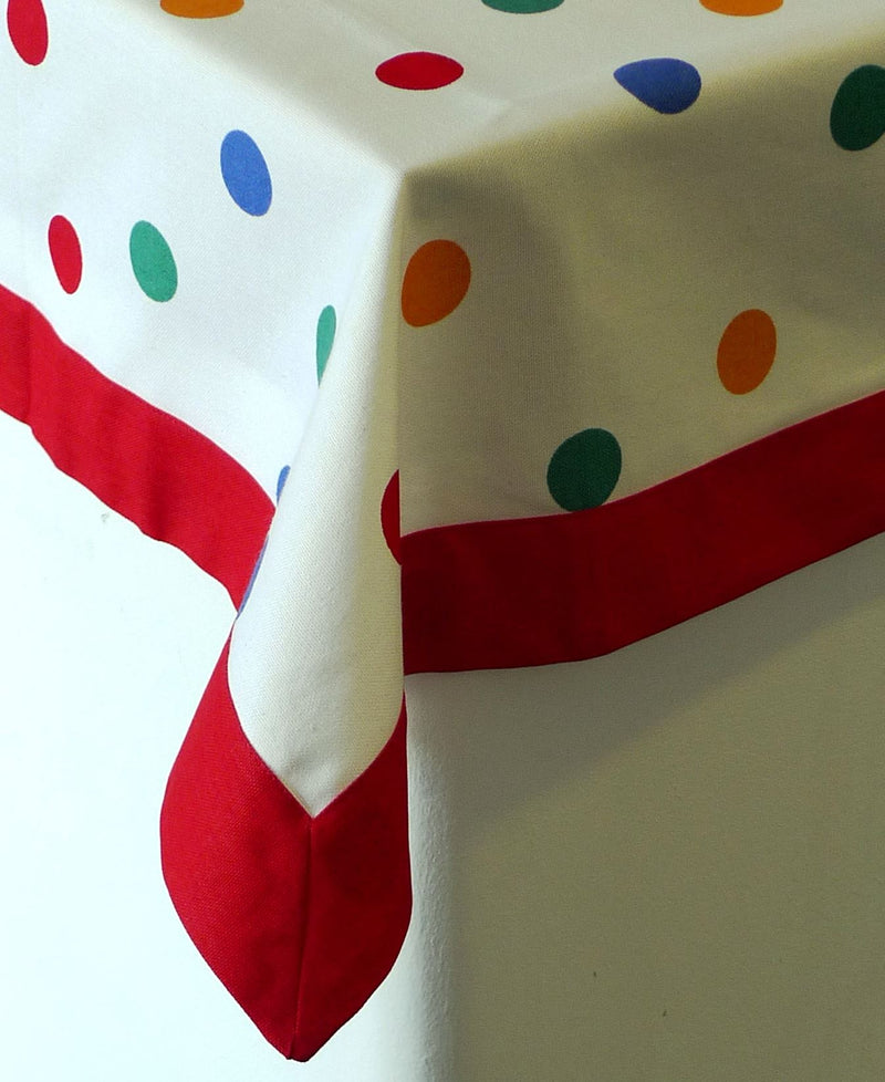 Sterck - 100% Cotton Tablecloth - Spotty - Multicoloured - 3 Sizes Available