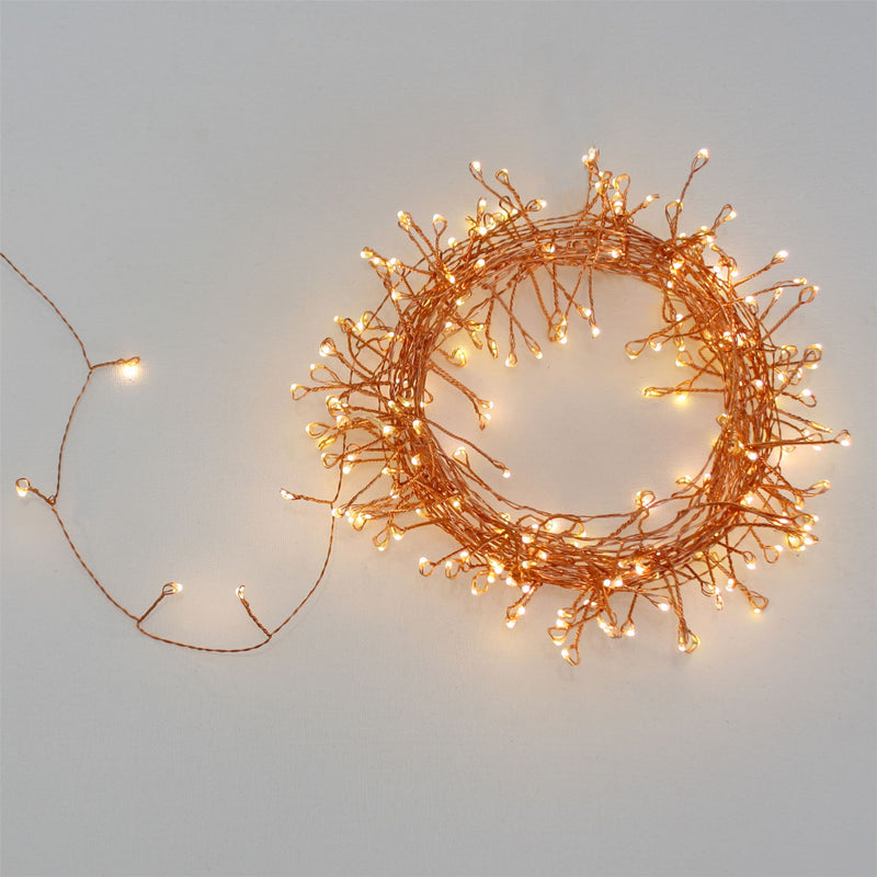 Copper Cluster - 150 LED Indoor/Outdoor Light Chain 7.5m - Mains Powered
