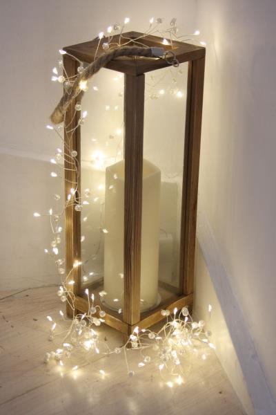 Pearl Cluster - 100 LED Indoor Light Chain With Built In Timer - Battery Powered