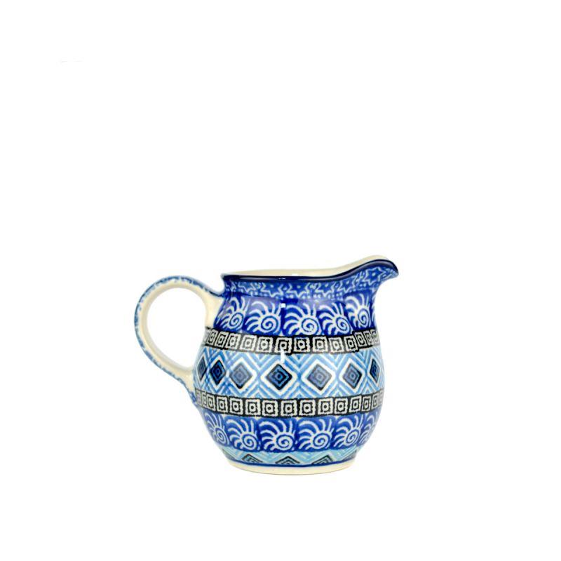 Creamer Milk Jug - Blue Mosaics - 200ml - 0286-1917X - Polish Pottery