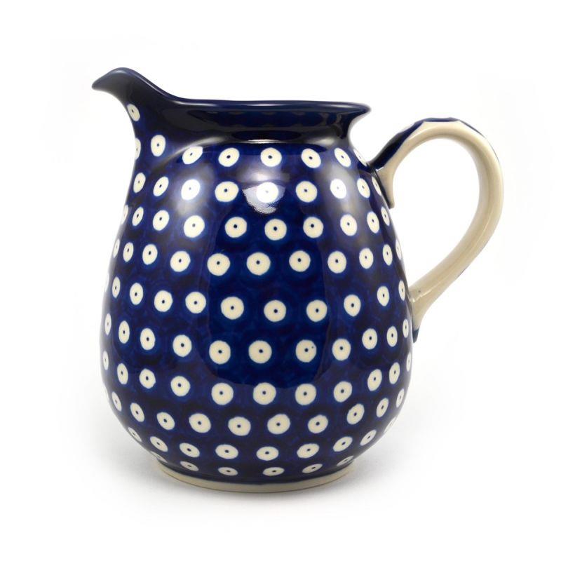 Water/Milk Jug - Blue Eyes/Blue With White Spots - 1 Litre - 0078-0070AX - Polish Pottery