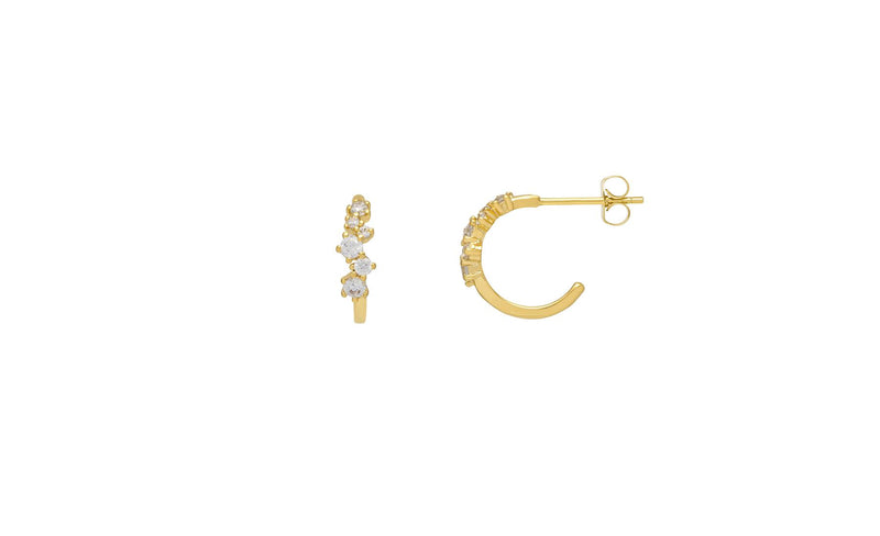 Constellation Hoop Cubic Zirconia Earrings - Gold Plated - Estella Bartlett