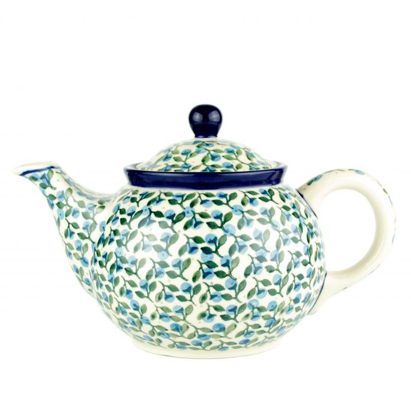 Medium Teapot - Blue Berries - 0.9 Litre - 0264-1658X - Polish Pottery