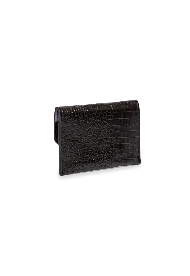 Envelope Card Purse - Rectangle - Black Croc Embossed - 10x6cms - Estella Bartlett