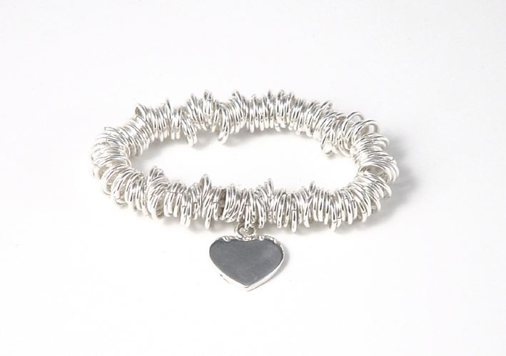 Sterling Silver Chunky Coil Sweetheart Bracelet - Tales From The Earth - Presented In Pale Blue Gift Box