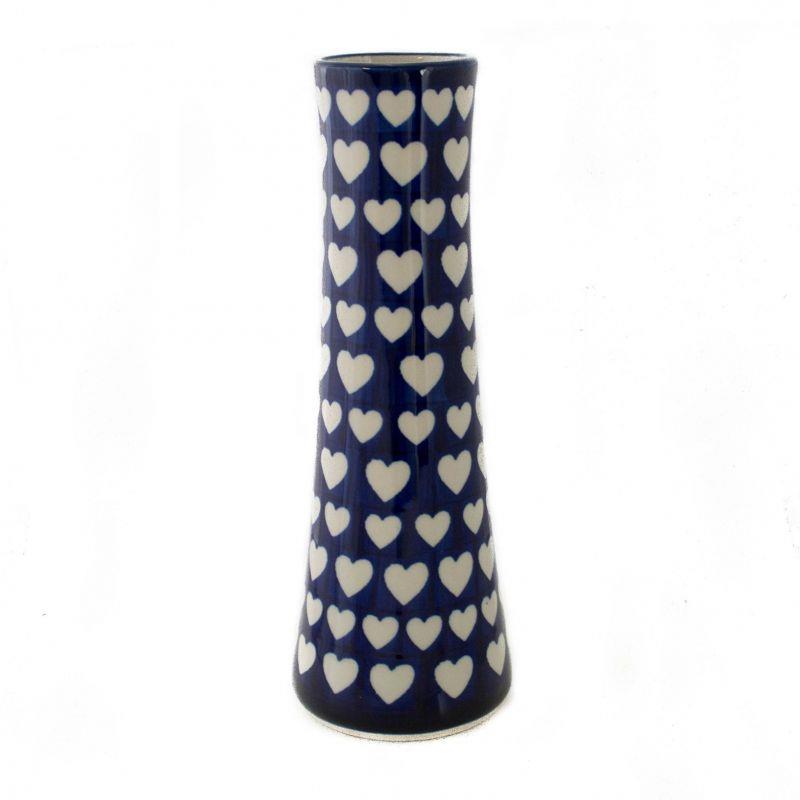 Vase - Hearts - 25 x 6.5/8.5cms - 0199-0375JX - Polish Pottery