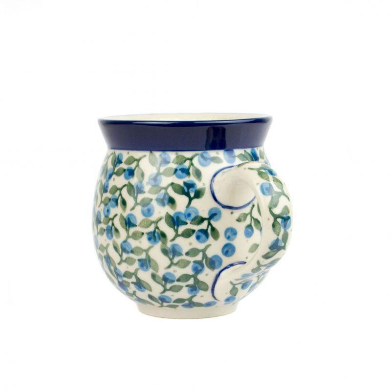 Medium Round Mug - Blue Berries - 350ml - 0070-1658X - Polish Pottery