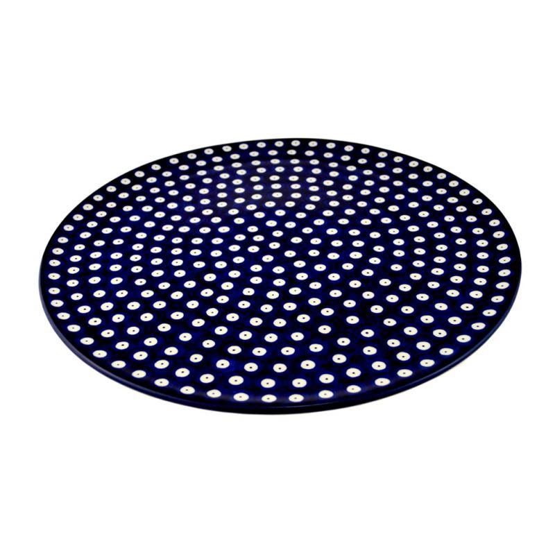 Pizza Platter - Blue Eyes/Blue With White Spots - 33cms D53-0070AX - Polish Pottery