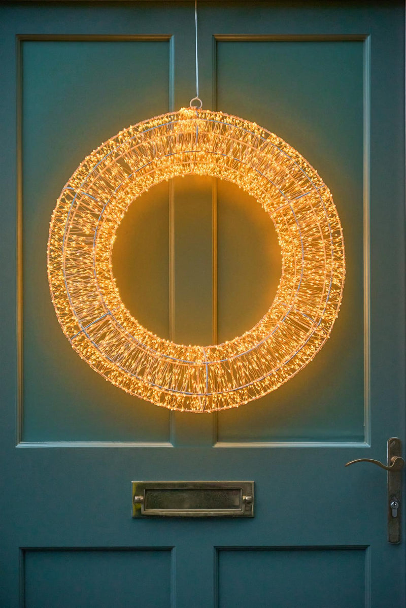 Copper Galaxy Door Wreath - Indoor/Outdoor LED Hanging Light - 2 Sizes Available