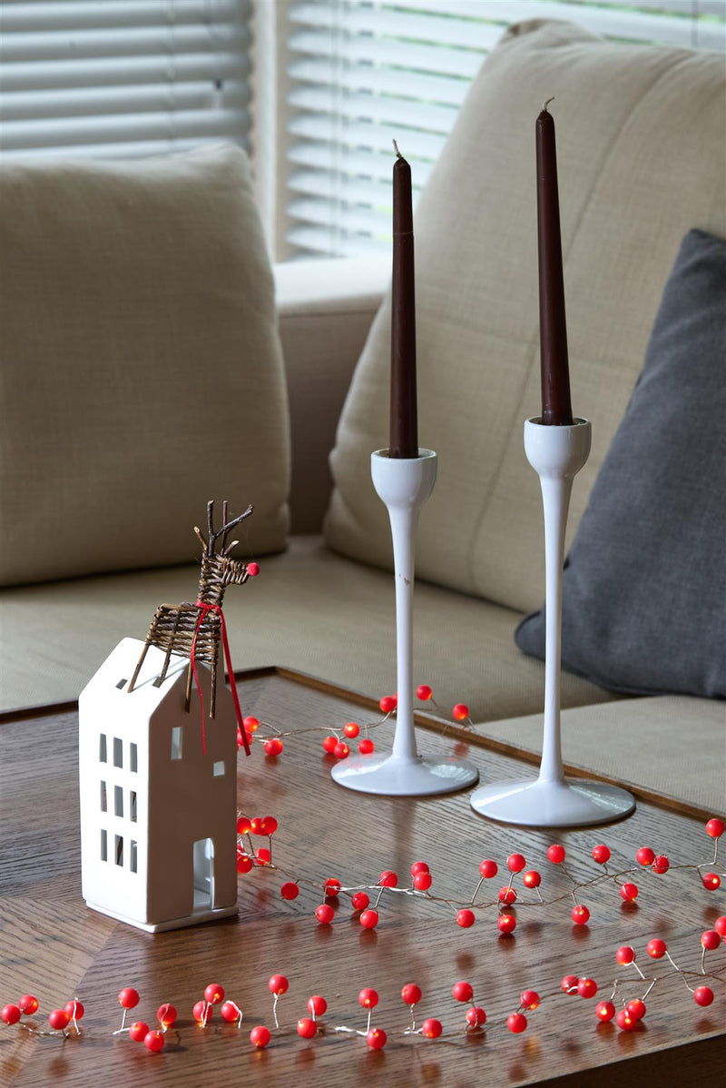 Snowberry - Red - 100 Warm LED Indoor/Outdoor Light Chain With Built In Timer - Battery Powered