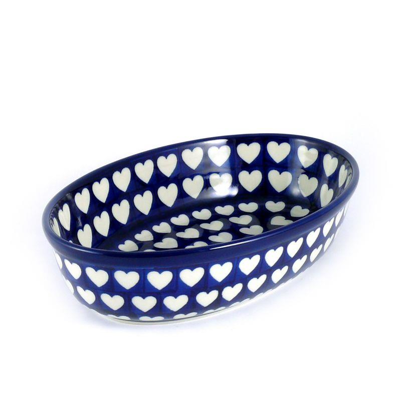 Oval Dish - Hearts - 16x24x6cms - 0299-0375JX - Polish Pottery