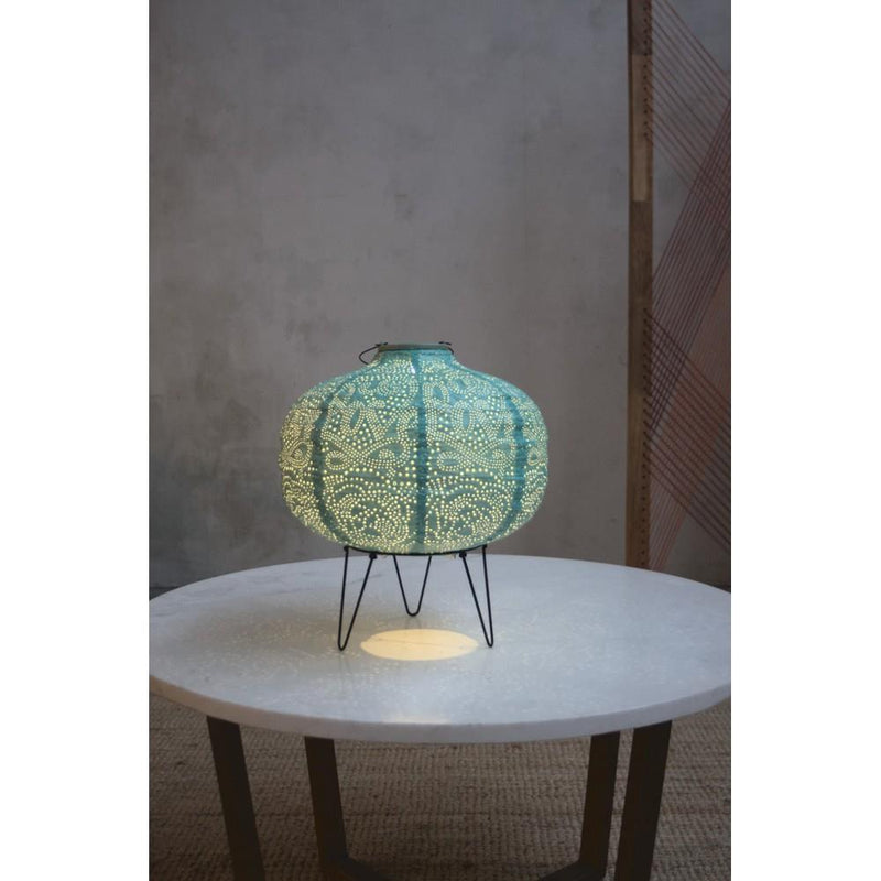 Solar Lantern - LED Outdoor Hanging & Table Light - Sold Individually - Teal Pumpkin