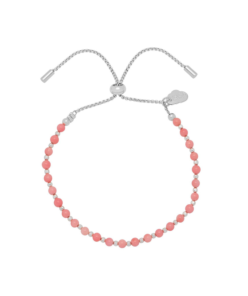 Amelia Gemstone Bracelet - Coral - Pink & Silver Plated - Estella Bartlett