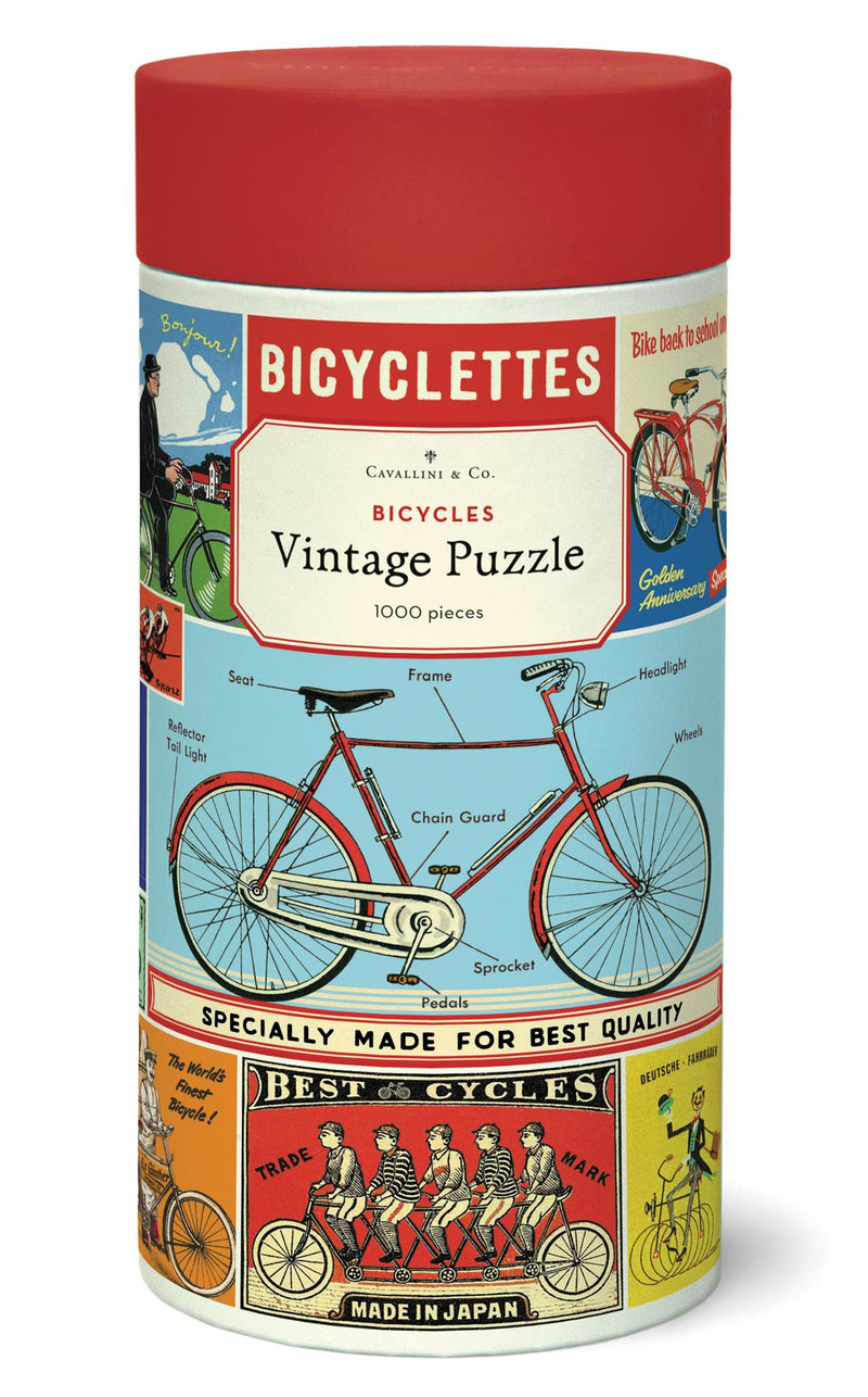 Cavallini - Vintage Jigsaw Puzzle - 1000 Pieces - 55x70cms - Bicycles/Les Bicyclettes