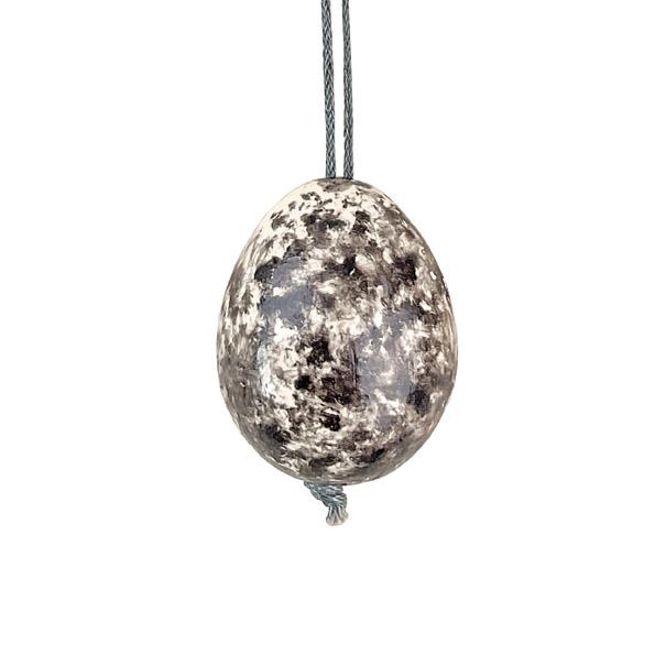 Mini Wooden Easter Egg - Lapwing - Speckled Brown (65b) - East Of India - 4x3x3cms