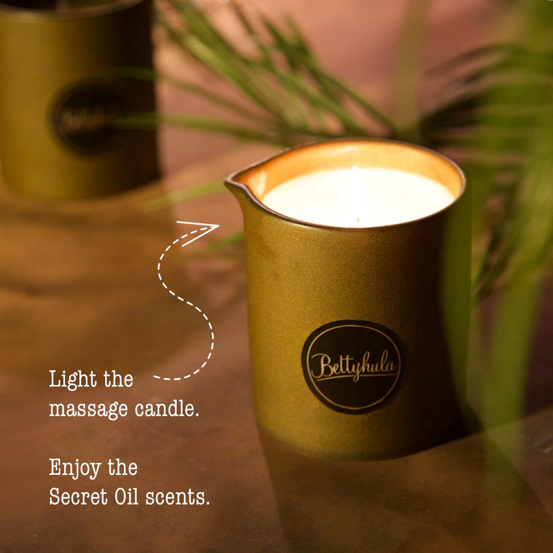 Bettyhula - The Secret Oil Massage Candle 250g - Vegan Friendly/Perfect for All Skin Types