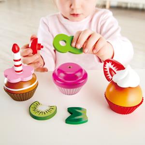 Hape - Cupcakes - Wooden Cooking Accessories - Pretend Play Food