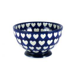 French Bowl - Hearts - 0206-0375JX - 14 x 8.5cms - Polish Pottery
