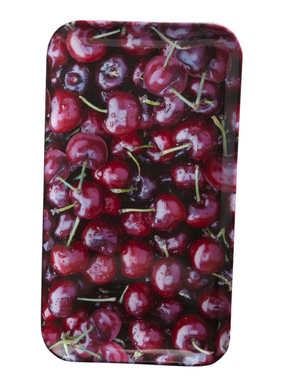 Splash - Cherries Photo Print Melamine Tray - Canape - 15.2x27.8cms
