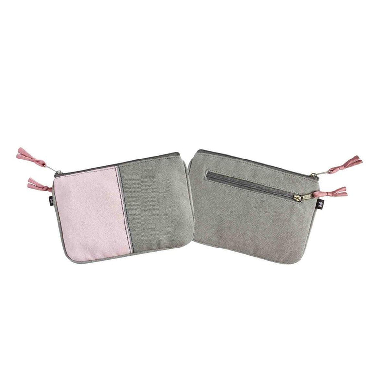 Earth Squared - Provence Canvas Juliet Purse - Pink & Grey - 17x12cms